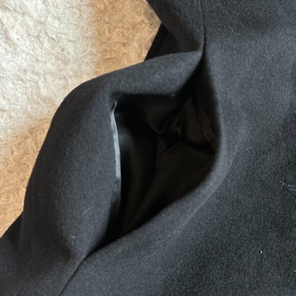 VTG Fleurette Loro Piana Sz 6 Wool Cashmere Blend Black Coat Quiet Luxury - Picture 13 of 13